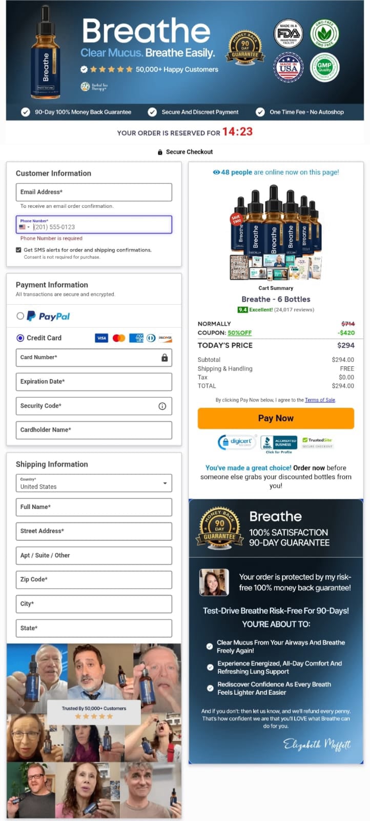 Breathe Check out page new